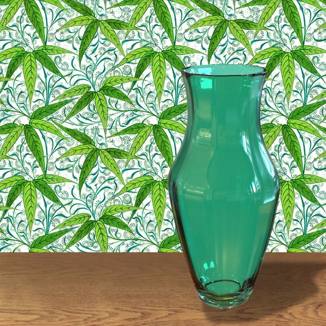 Papel Pintado Impresión sobre el bambú William Morris, verde y b (Subido por el creador)