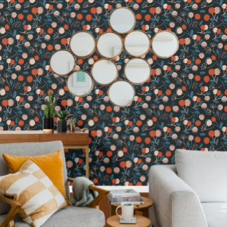 Papel Pintado Impresionante patrón de follaje azul