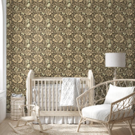 Papel Pintado Impresionante patrón floral sepia vintage