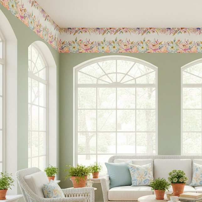Papel Pintado Impresiones de bordes florales pastel (Subido por el creador)