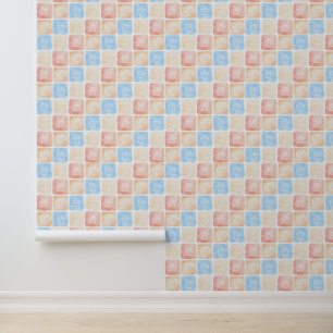 Papel Pintado Impresiones y corazones de la pintura acuarela en