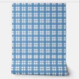 Papel Pintado Indian Gingham - Blueberry Soft Blue