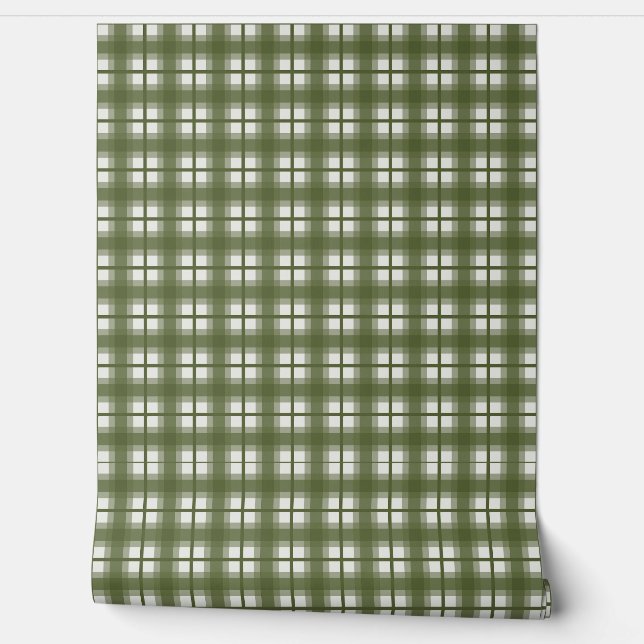 Papel Pintado Indian Gingham - Olive Green Camouflage (Desenrollar)