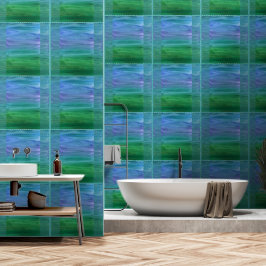 Papel Pintado Índigo intenso, verde profundo y amatista