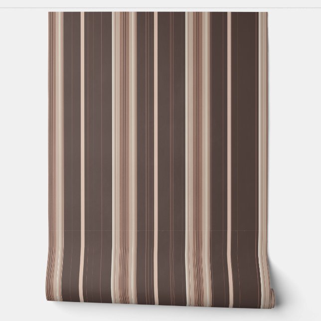 Papel Pintado Indulgente Ophelia Warm Stripes Brown (Desenrollar)
