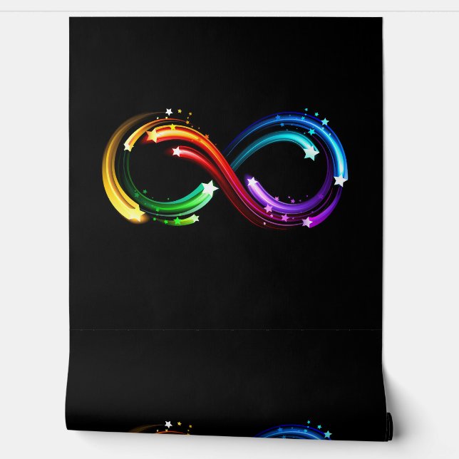 Papel Pintado Infinity symbol of rainbow comets (Desenrollar)
