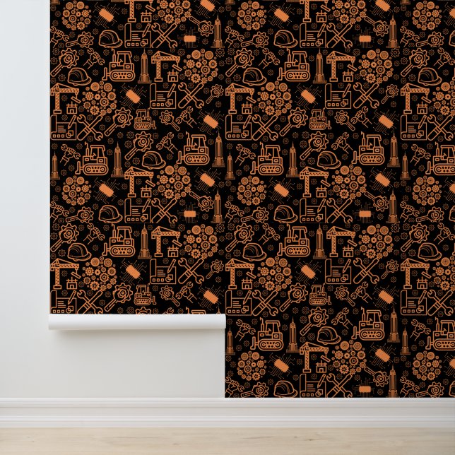 Papel Pintado Ingeniero arquitectónico negro y marrón (Solicitud)