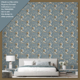 Papel Pintado Inspiración del Cameo de Era Regency y Damasco flo