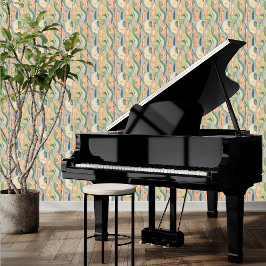 Papel Pintado Instrumentos musicales de mediados del siglo DIY P