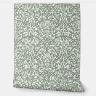 Papel Pintado Intricate Floral Scallop Arts and Crafts Style