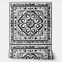 Papel Pintado Intrincado negro y blanco