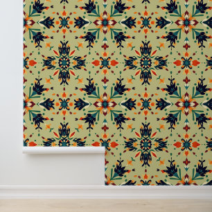 Papel Pintado Intrincado patrón de Mandala floral en los tonos d