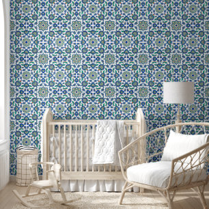 Papel Pintado Intrincado patrón floral otomano Turkiye Iznik