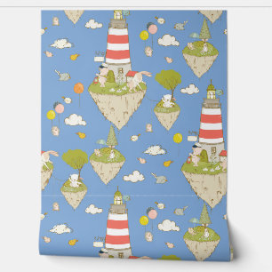 Papel Pintado Islas Voladoras, animales ligosos y caprichosos