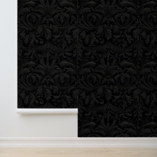 Papel Pintado Jacquard Gótico Negro Decoración De Dormitorio Gót