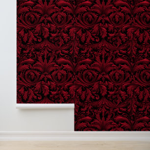 Papel Pintado Jacquard Swirling Fondo de escritorio Red Gothic