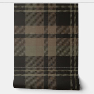 Papel Pintado Japandi Farmhouse Plaid in Olive and Brown