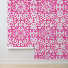Papel Pintado Jardín Botánico Mazipoodles - Blanco Rosa Caliente