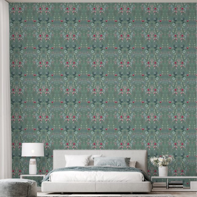 Papel Pintado Jardín de Ala de Cuadros (Dormitorio)