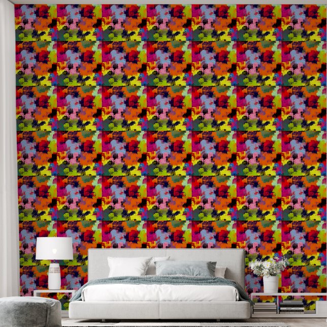 PAPEL PINTADO JARDÍN DE FLORES ABSTRACTO (Dormitorio)