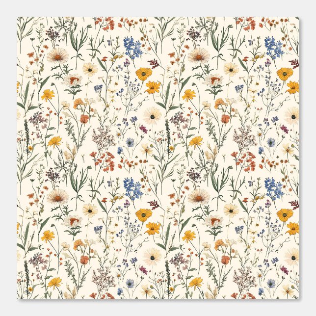 Papel Pintado Jardín de flores silvestres (Anverso)