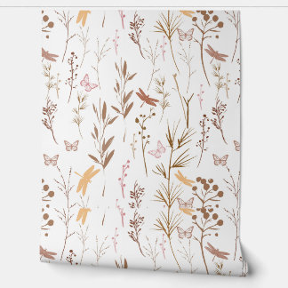 Papel Pintado Jardín de malezas marrones