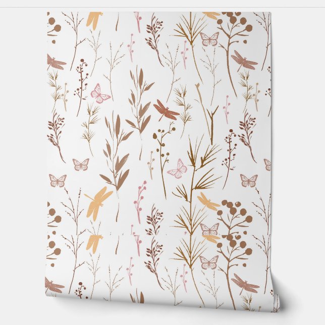Papel Pintado Jardín de malezas marrones (Desenrollar)