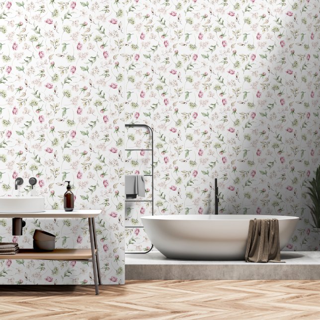 Papel Pintado Jardín de primavera elegantes florines (Baño)