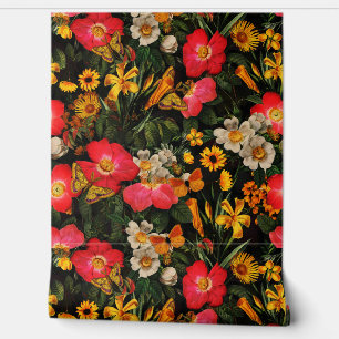 Papel Pintado Jardín de verano - Rosas de cabaña de Redouté de é