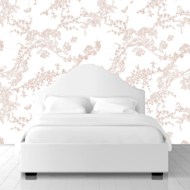 Papel Pintado Jardín Floral de Aves Chino-Chino Marrón (Subido por el creador)