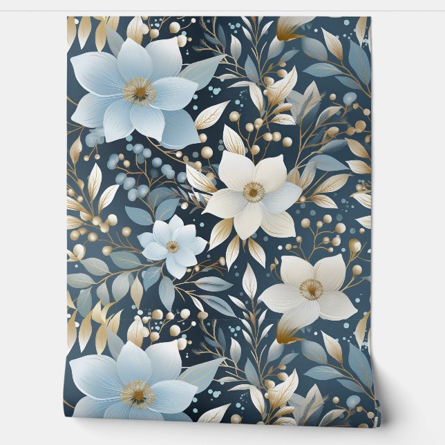 Papel Pintado Jardín Glacial Invierno Botánico (Desenrollar)