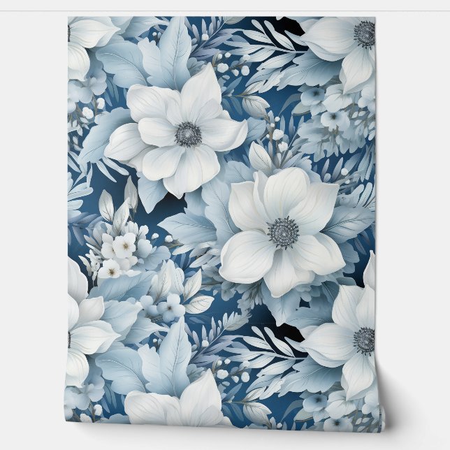 Papel Pintado Jardín Glacial Invierno Botánico (Desenrollar)