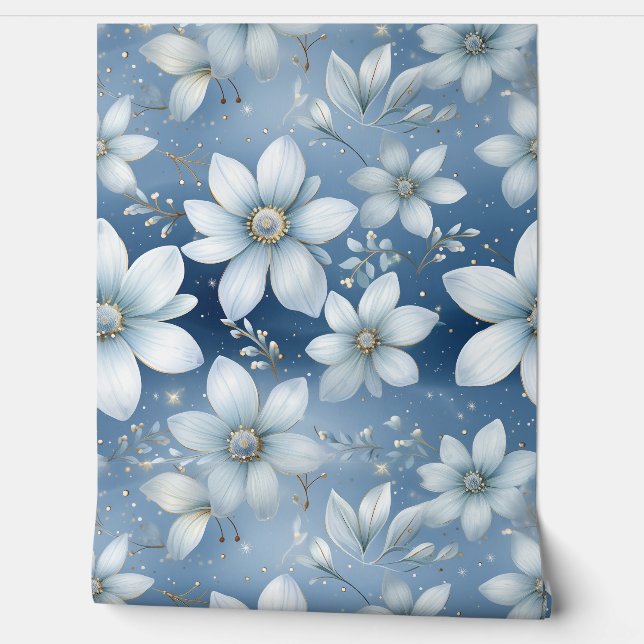 Papel Pintado Jardín Glacial Invierno Botánico (Desenrollar)