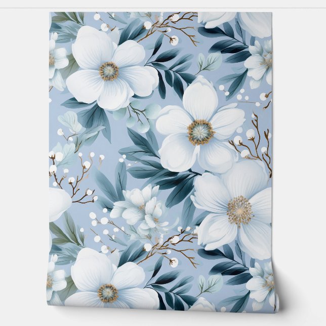 Papel Pintado Jardín Glacial Invierno Botánico (Desenrollar)