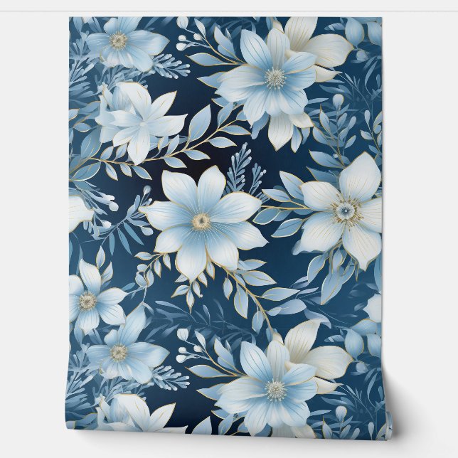 Papel Pintado Jardín Glacial Invierno Botánico (Desenrollar)