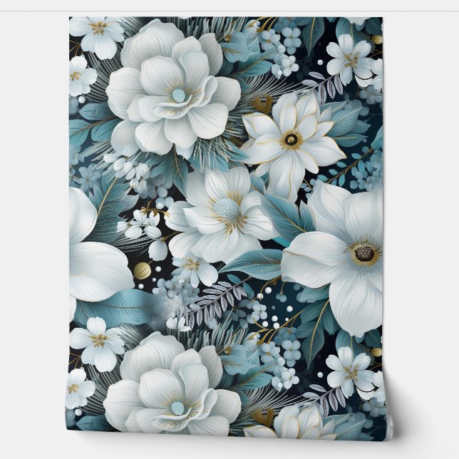 Papel Pintado Jardín Glacial Invierno Botánico (Desenrollar)