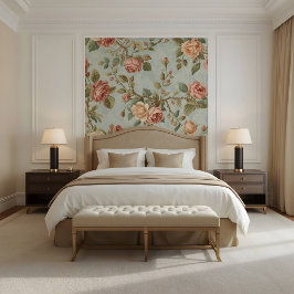 Papel Pintado Jardín Romántico Vintage de Rosas