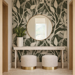 Papel Pintado Jardín Silvestre Niebla Botánica Capas Profundas d