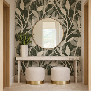 Papel Pintado Jardín Silvestre Niebla Botánica Capas Profundas d