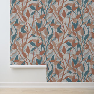 Papel Pintado Jardín Silvestre Niebla Capas Botánicas de Follaje