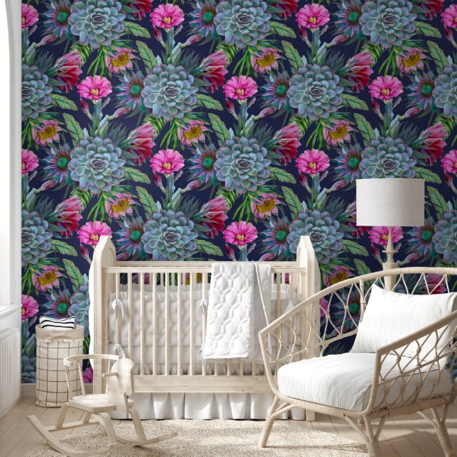 Papel Pintado Jardín Tropical de Suculentas (Niños)