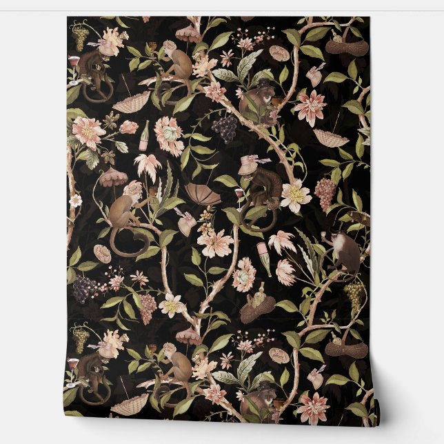 Papel Pintado Jardín Tropical Vintage Chinoiserie (Desenrollar)