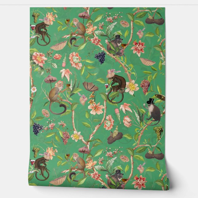 Papel Pintado Jardín Tropical Vintage Chinoiserie (Desenrollar)