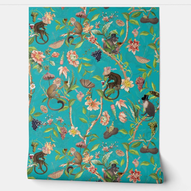 Papel Pintado Jardín Tropical Vintage Chinoiserie (Desenrollar)