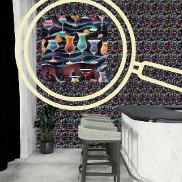 Papel Pintado Jazz y cócteles retro decorador de cavernas y palo