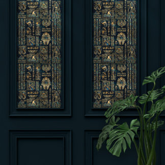 Papel Pintado Jeroglíficos y deidades egipcios -Abalone y oro