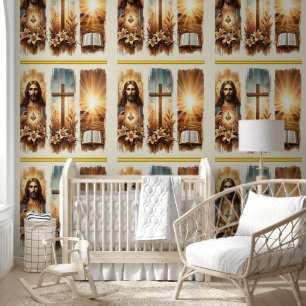 Papel Pintado Jesucristo cristiano devoción radiante