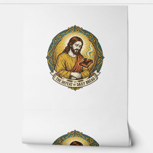 Papel Pintado Jesús Derrotado Fumando Tostada Quemada Desayuno C