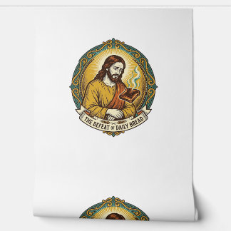 Papel Pintado Jesús Derrotado Fumando Tostada Quemada Desayuno C