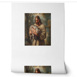 Papel Pintado Jesús lleva Moo-Deng Jesús ama Moo Deng Baby Pyg